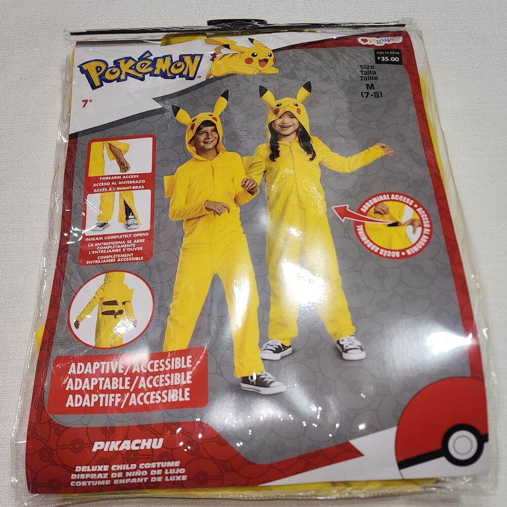 Pikachu Halloween costume for kids size Medium 7-8 years